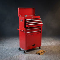 13 In. High Capacity Rolling Side Tool Cabinets Chest with Wheels and Drawers, 8-Drawer Tool Storage Cabinet — Studio Shot