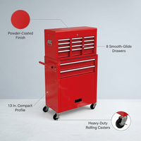 13 In. High Capacity Rolling Side Tool Cabinets Chest with Wheels and Drawers, 8-Drawer Tool Storage Cabinet — infographic