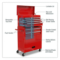 13 In. High Capacity Rolling Side Tool Cabinets Chest with Wheels and Drawers, 8-Drawer Tool Storage Cabinet — How It Works