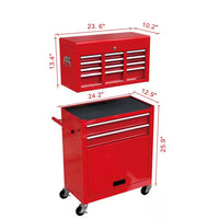 13 In. High Capacity Rolling Side Tool Cabinets Chest with Wheels and Drawers, 8-Drawer Tool Storage Cabinet
