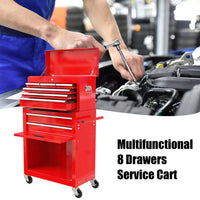 13 In. High Capacity Rolling Side Tool Cabinets Chest with Wheels and Drawers, 8-Drawer Tool Storage Cabinet