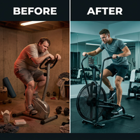 Home Gym Fitness Equipment Commercial Cardio Training Machine Exercise Bikes Air Bike — Before & After
