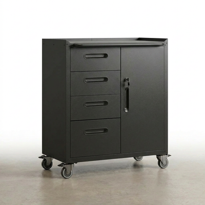 Rolling Tool Cabinet Engineered for Heavy Duty Storage, Lockable Steel Construction, Drawer and Shelves