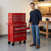 Rolling Tool Storage Cabinet Built for Workshop Organization, 8 Drawers, Powder-Coated Steel, Lockable — Lifestyle