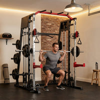 Smith Machine Home Gym All-In-1, 2200LBS Power Cage with Dual Cable Pulley Systems, LAT Pull-Down & Leg Hold-Down | Complete Strength Training Equipment for Full Body Workouts — Lifestyle