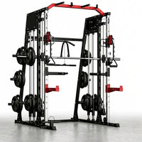 Smith Machine Home Gym Built for Complete Workouts, 2200LB Capacity, Dual Cable System, Power Cage Frame — Studio Shot