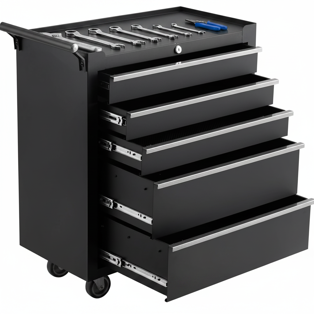 Rolling Tool Chest, 5 Drawers Tool Storage Cabinet with Wheels, Portable Tool Cabinet Organizer with Locking System & Drawer Liners,Universal Lockable Wheels, Tool Storage Cart for Garage, Workshop